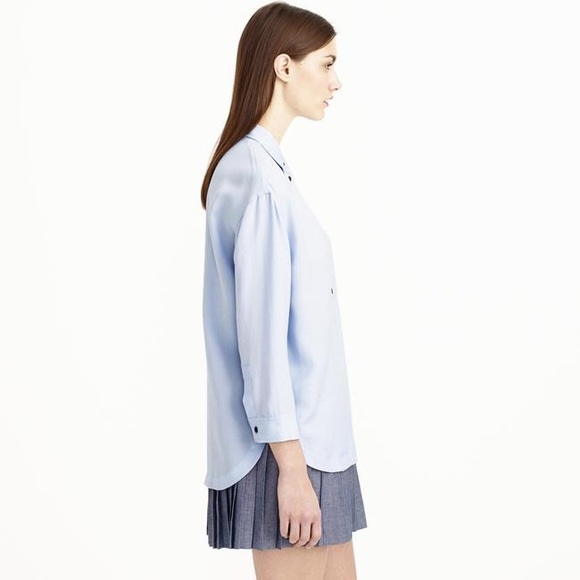 Preppy J Crew drapey Oxford button up shirt tunic - Picture 11 of 12